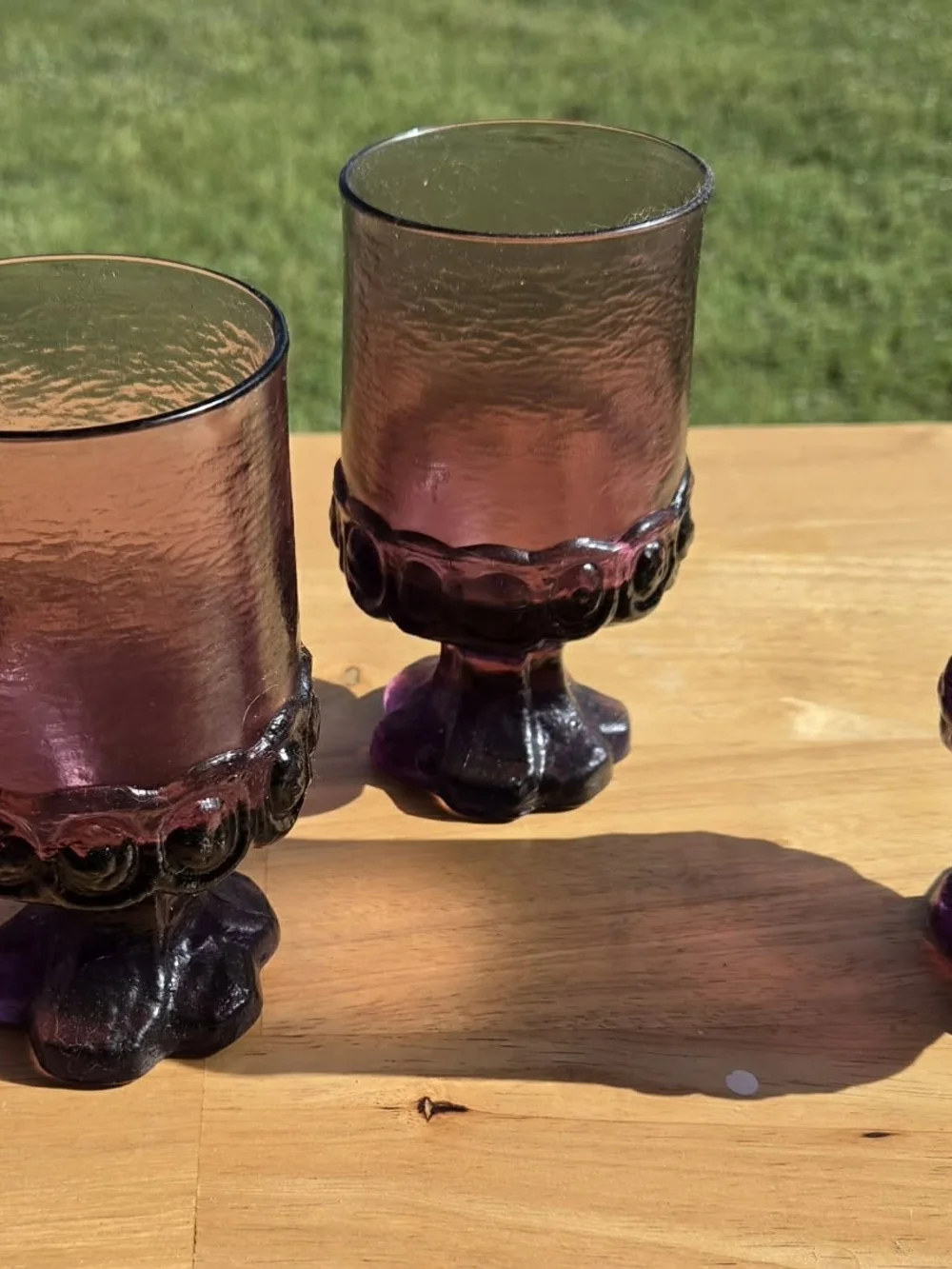 Vintage Tiffin Franciscan Madeira Glassware Lot 10pc Amethyst Smoke Green